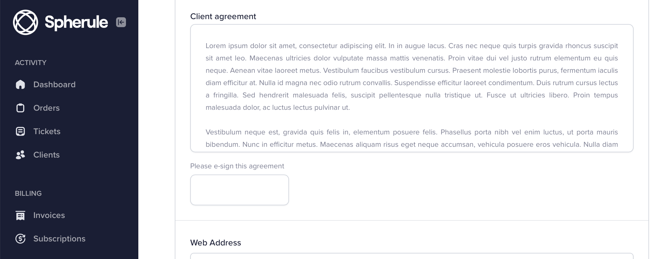 create intake form with e-signature