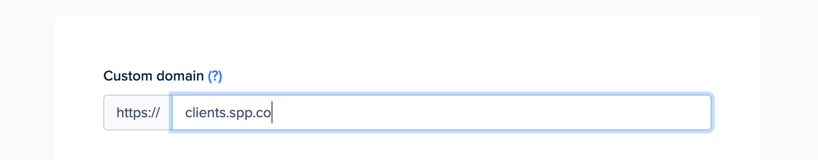 custom domain settings SPP