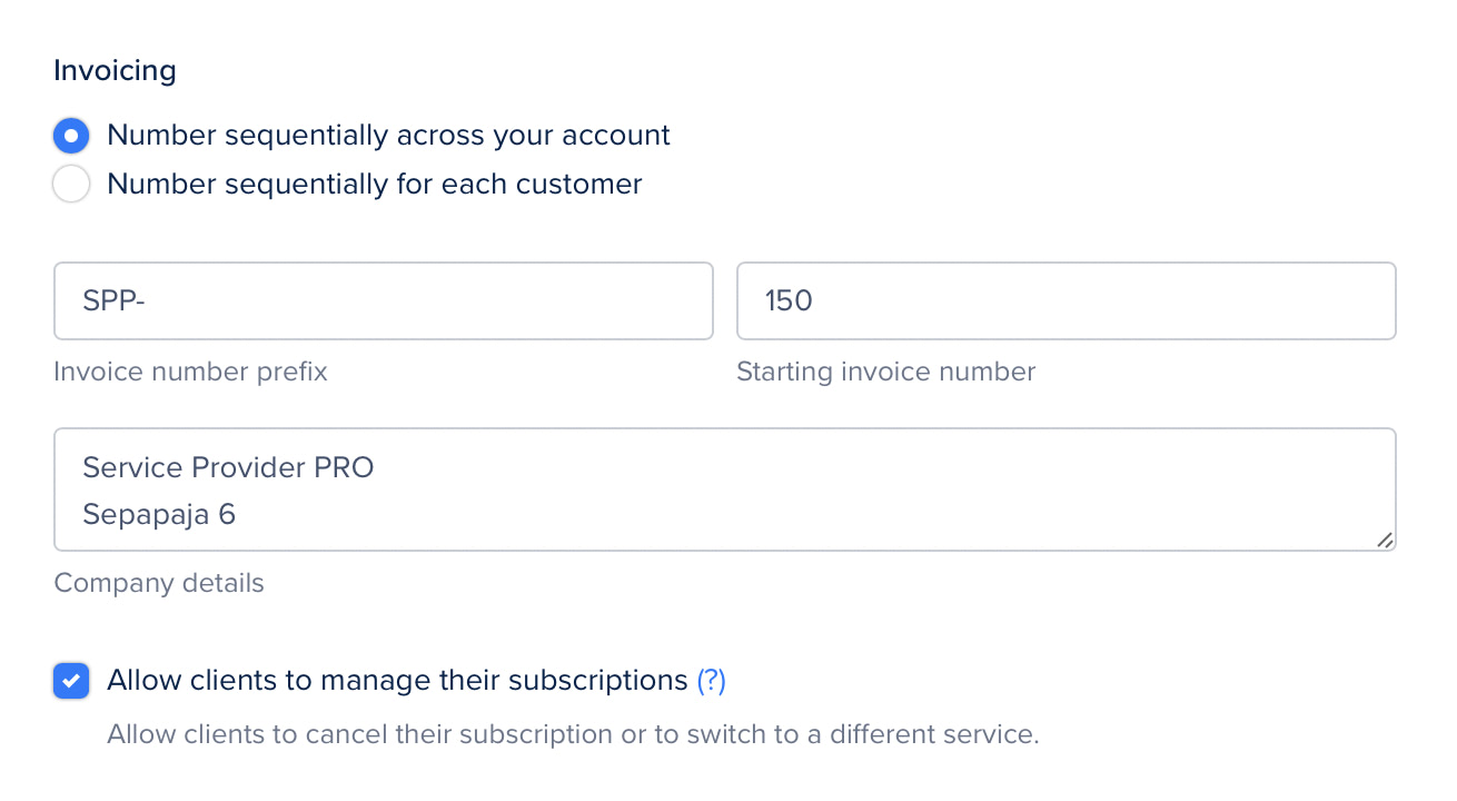 SPP admin setting allow subscription self-service