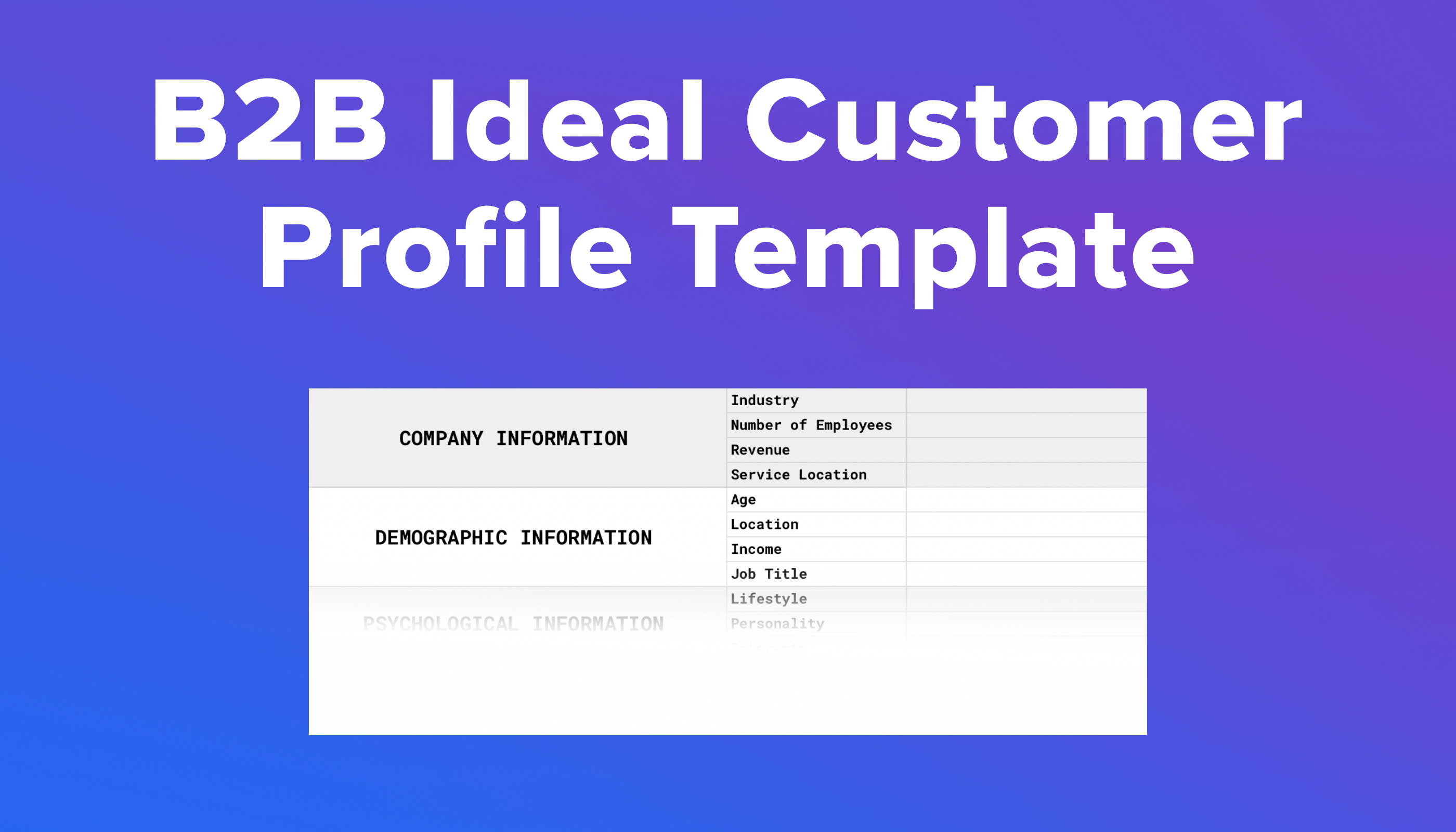 b2b ideal customer profile template