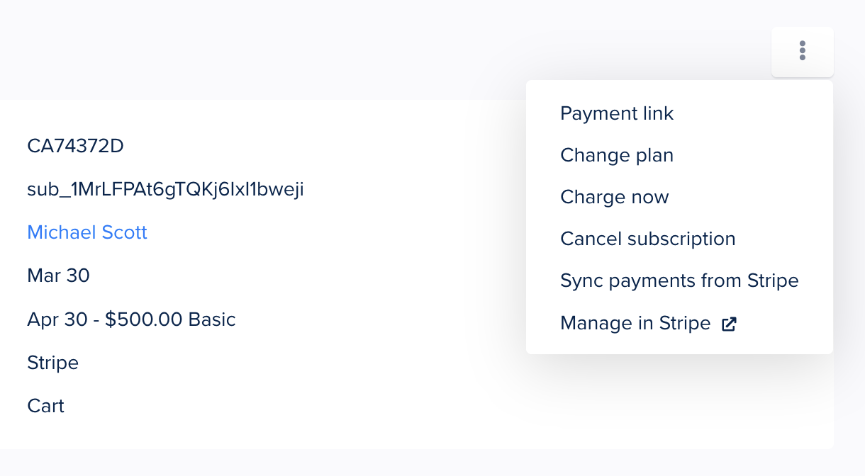 sync payments from Stripe