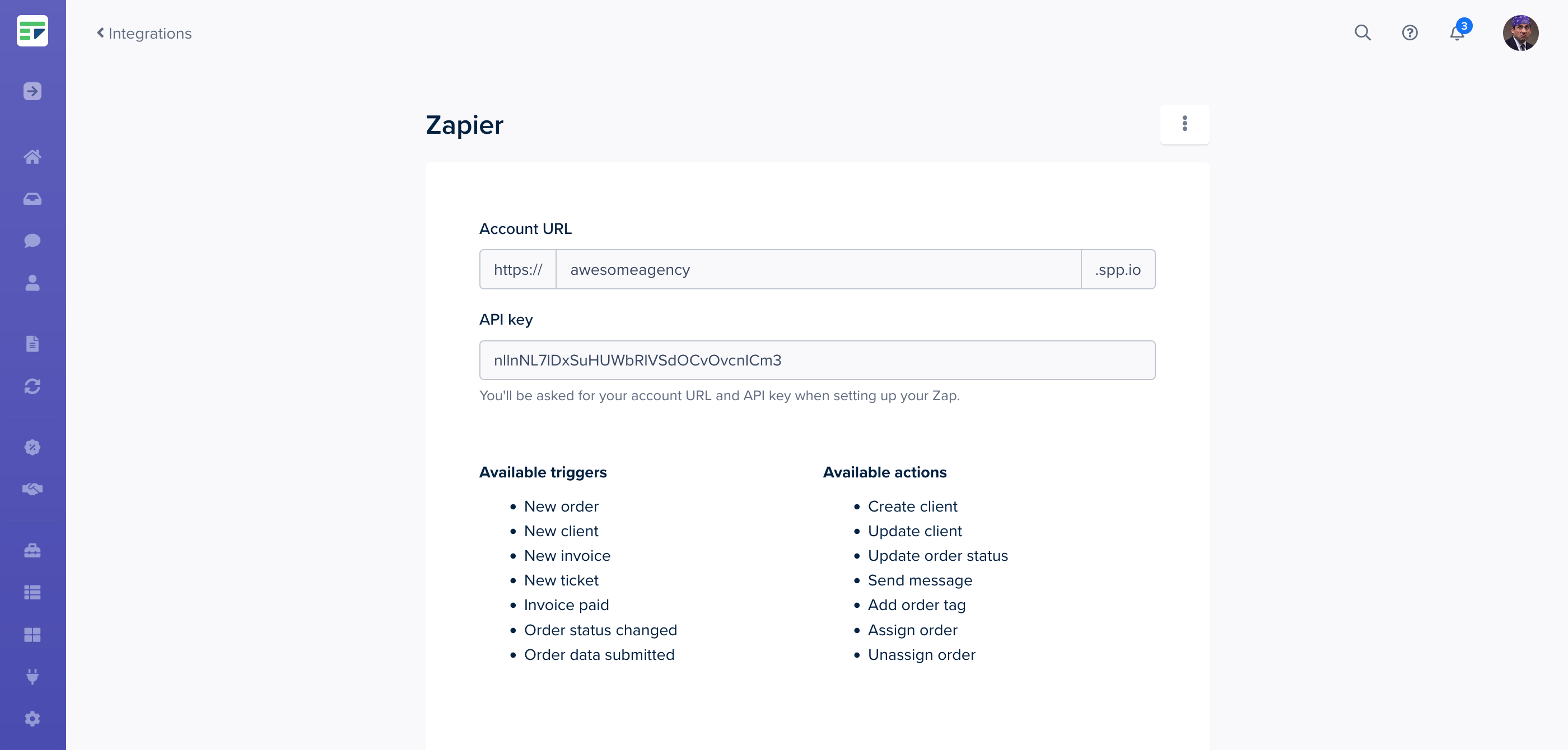 Client portal SPP’s Zapier integration