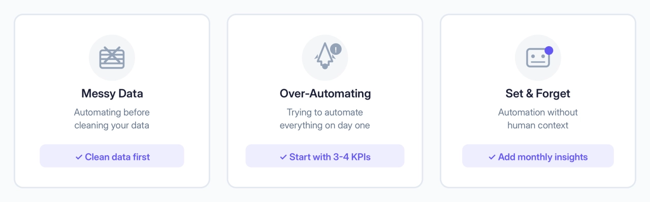 3 client reporting automation mistakes to avoid