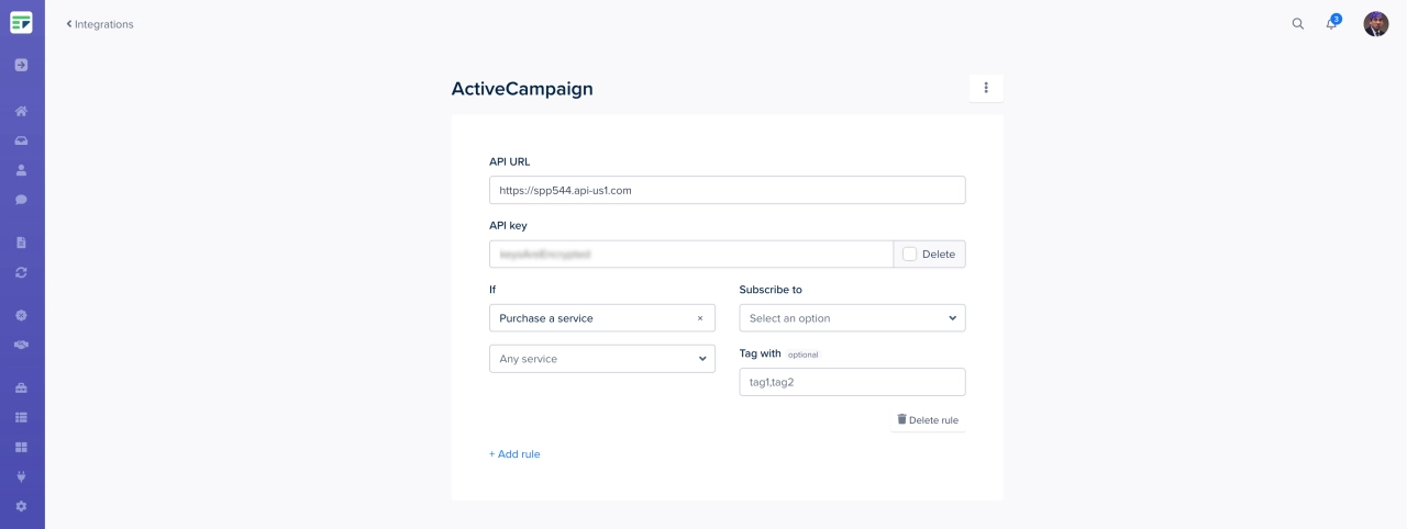 ActiveCampaign integration Service Provider Pro