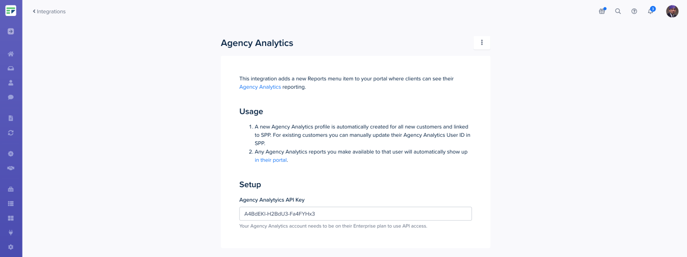 Agency Analytics integration Service Provider Pro