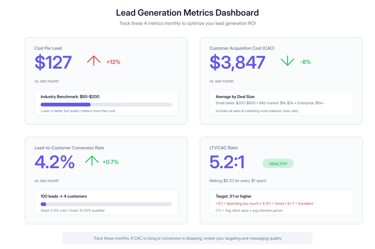 Lead Generation Metrics Dashboard