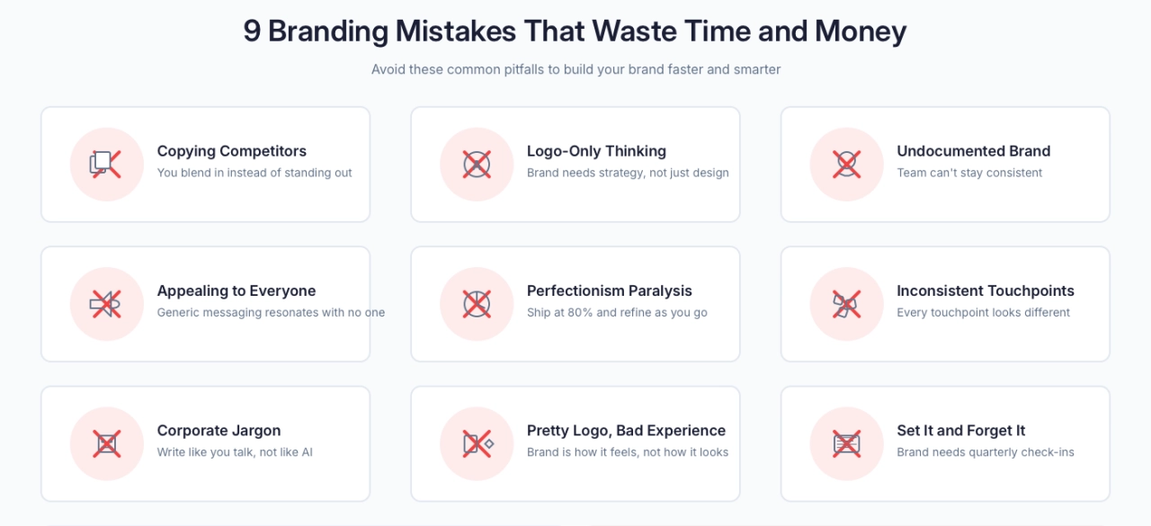 9 Branding Mistakes That Waste Time and Money