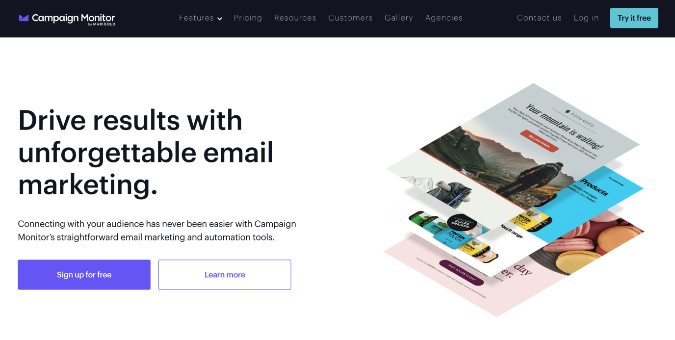 Campaign Monitor email marketing software for agencies