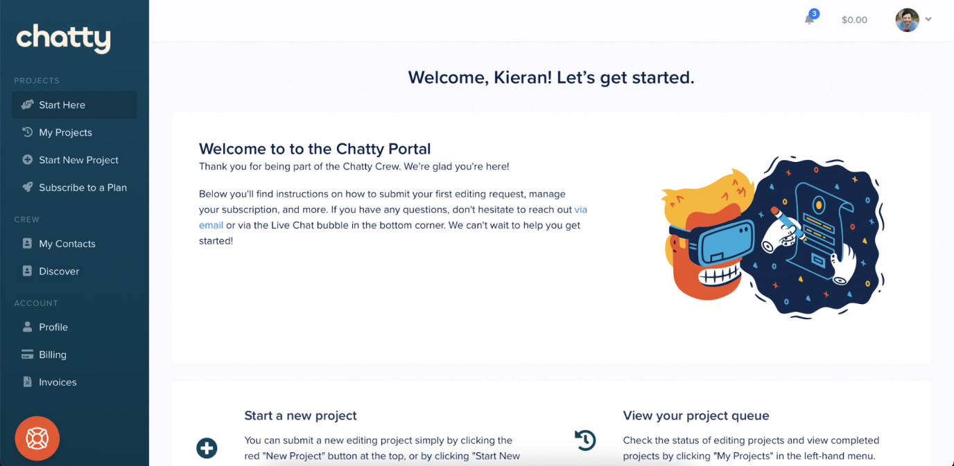 Chatty.so client onboarding page