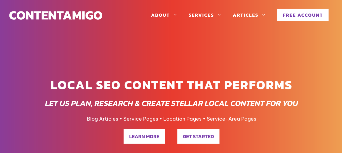 Contentamigo chose local SEO as their niche market