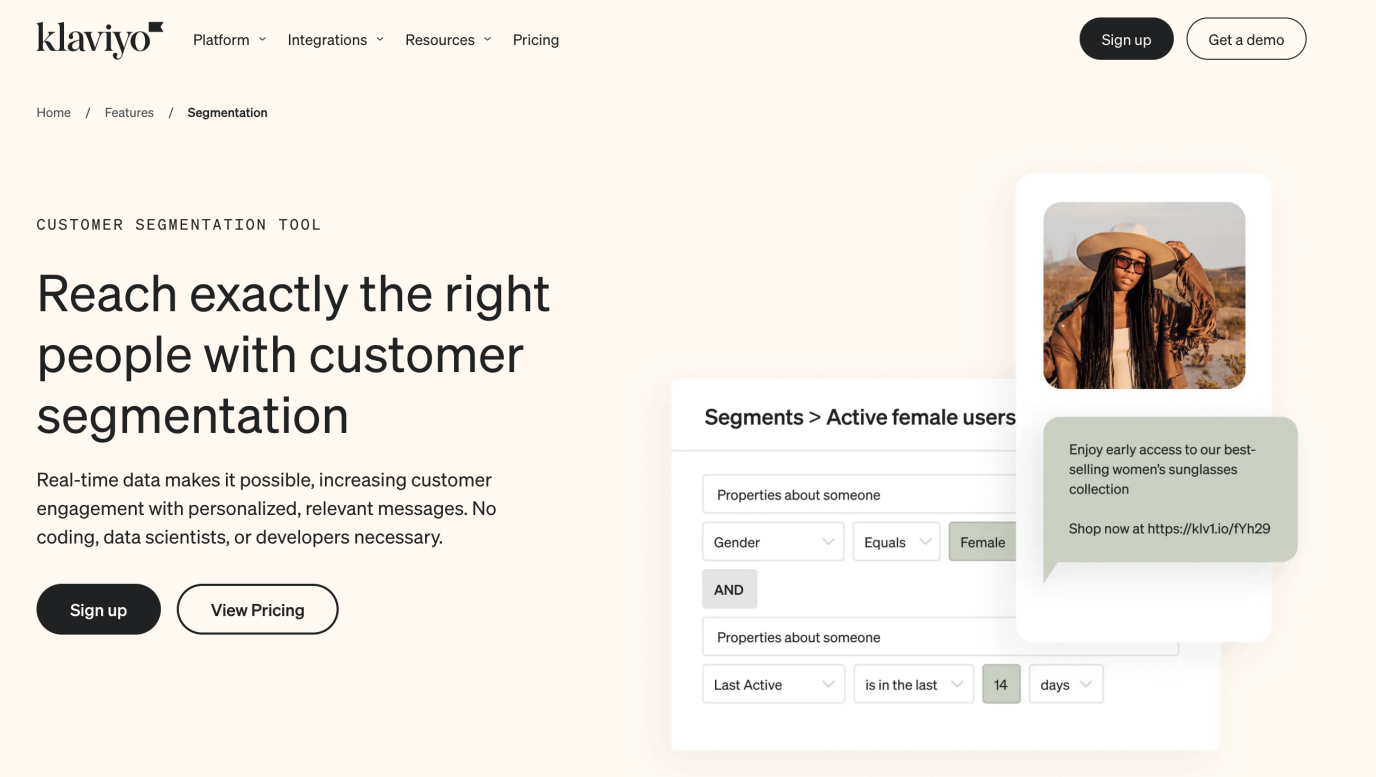 customer segmentation tools Klaviyo