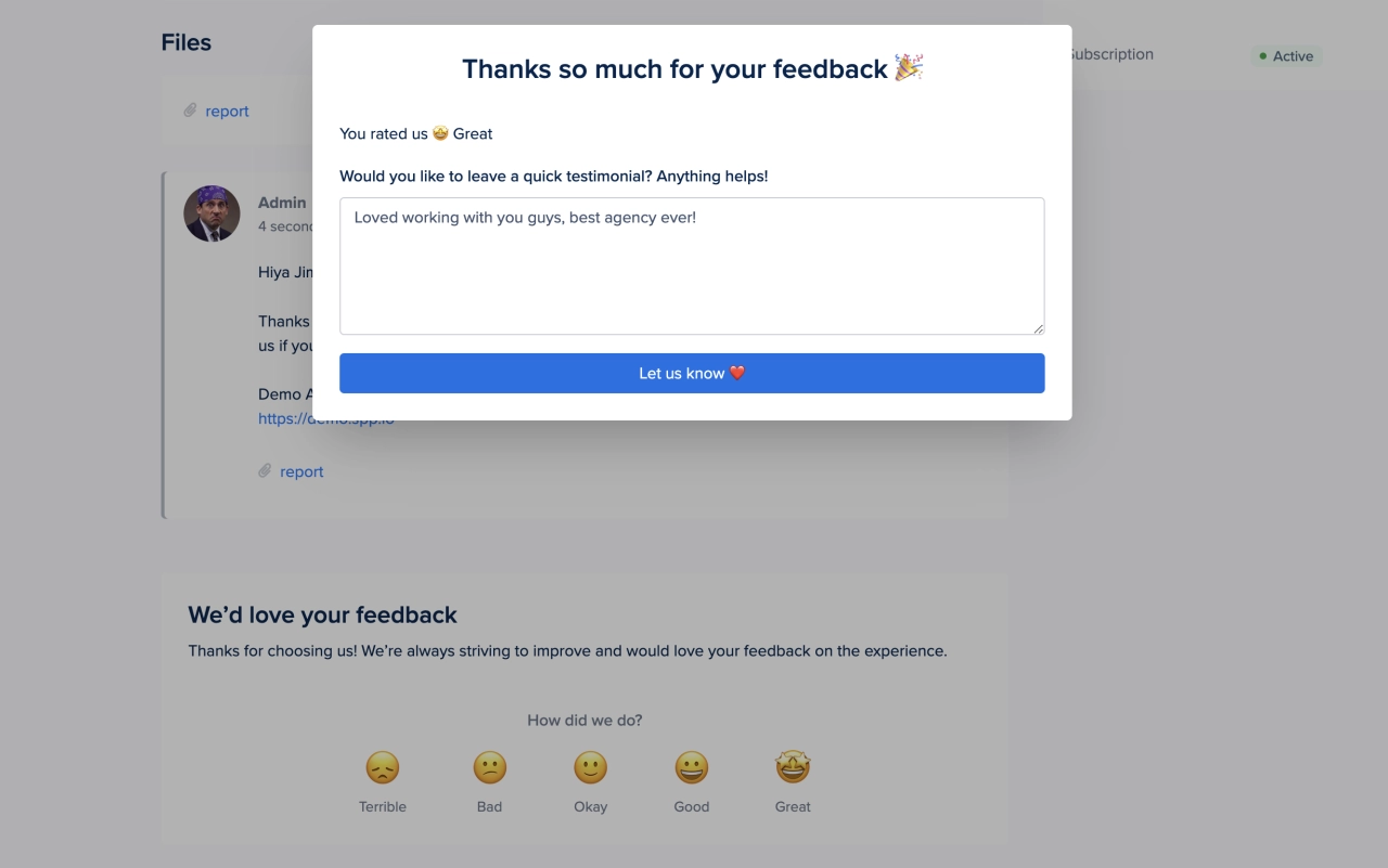 
                Order feedback widget
                
