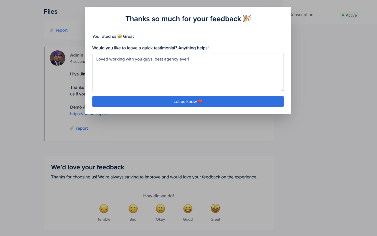 π€© Collect Testimonials and Feedback
Order feedback widget