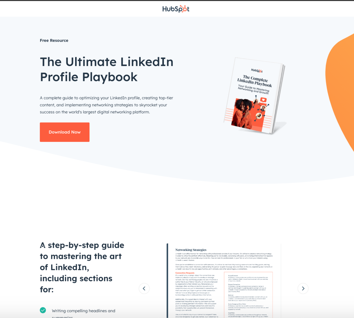 Hubspot lead generation landing page example