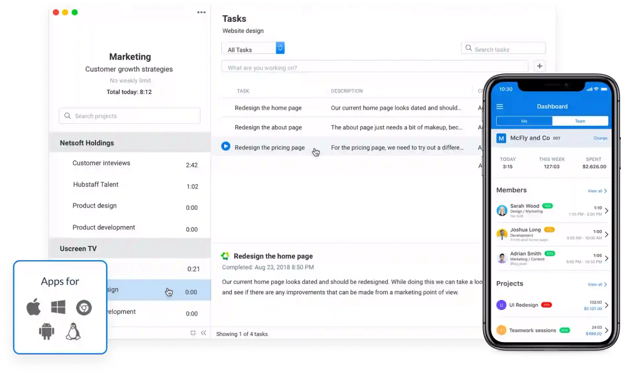 Hubstaff time tracking