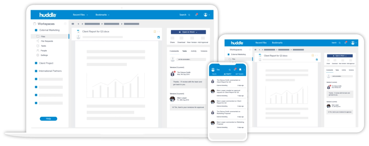 Huddle client portal