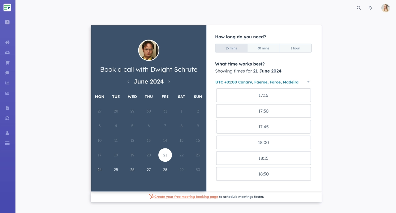 Hubspot Meetings integration