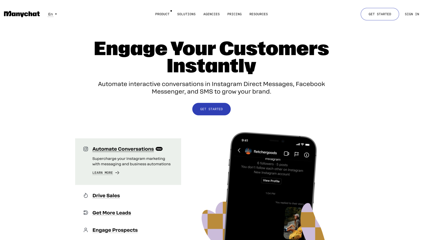 ManyChat client communication tool chatbot
