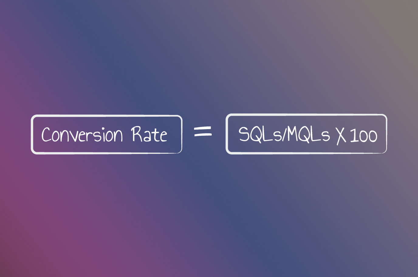 MQL and SQL conversion rate formula