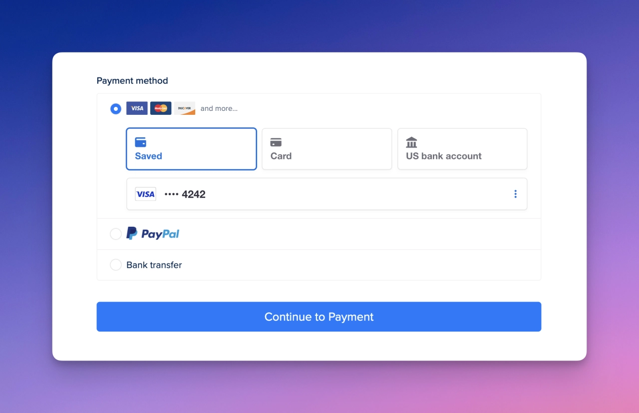 
                New payment field supports all Stripe methods
                
