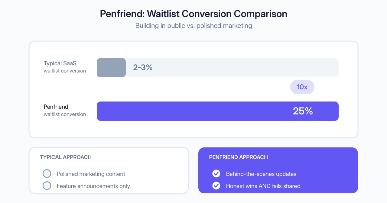 Penfriend: Waitlist Conversion Comparison