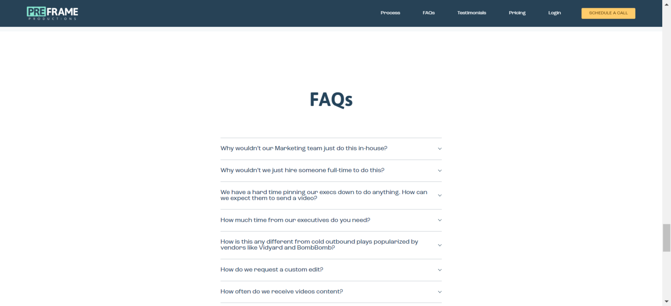 PreFrame Productions has an FAQ page
