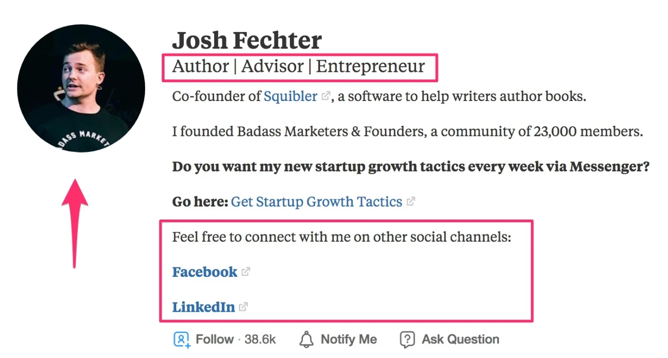 Quora profile Josh Fechter