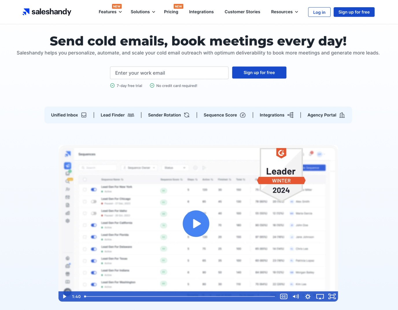Saleshandy cold email outreach software