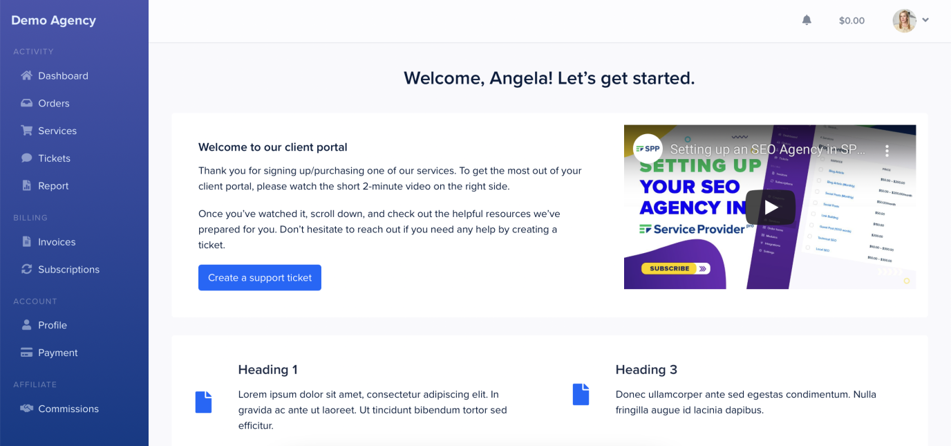 SPP client onboarding page