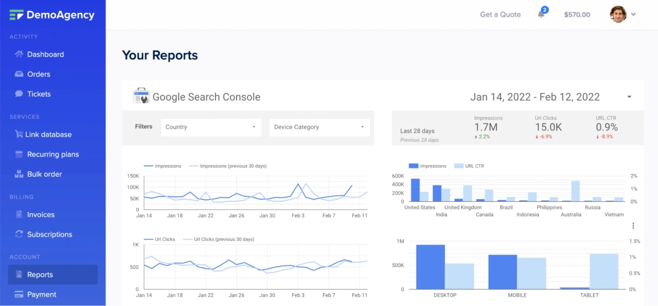 SPP GDS report embed for SEO agencies