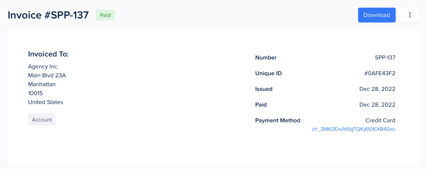 SPP payment processing invoice marked as paid
