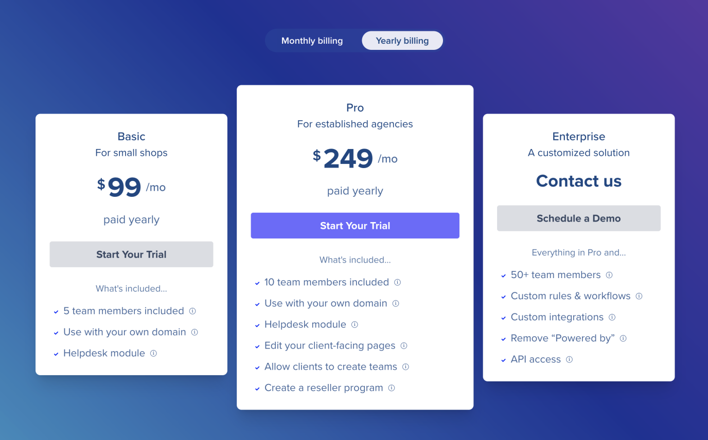 SPP pricing page with Basic, Pro, Enterprise options