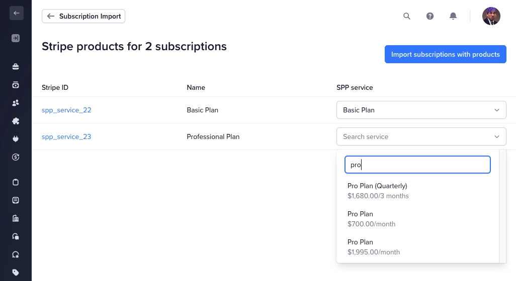 SPP product import flow