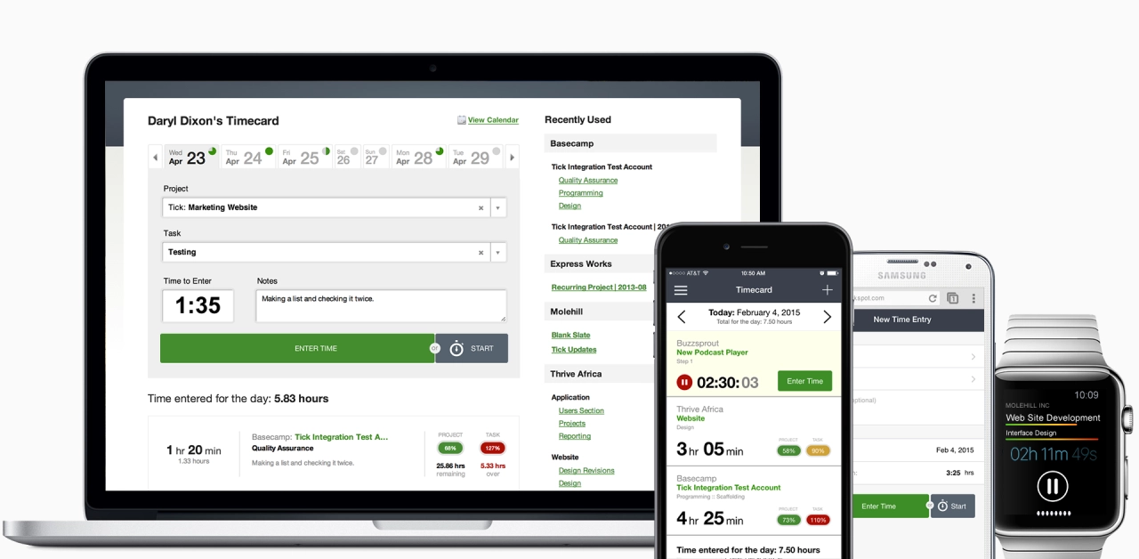 Tick time tracking