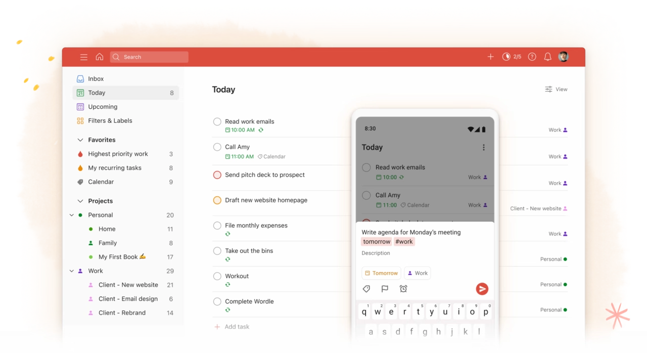 track tasks with Todoist