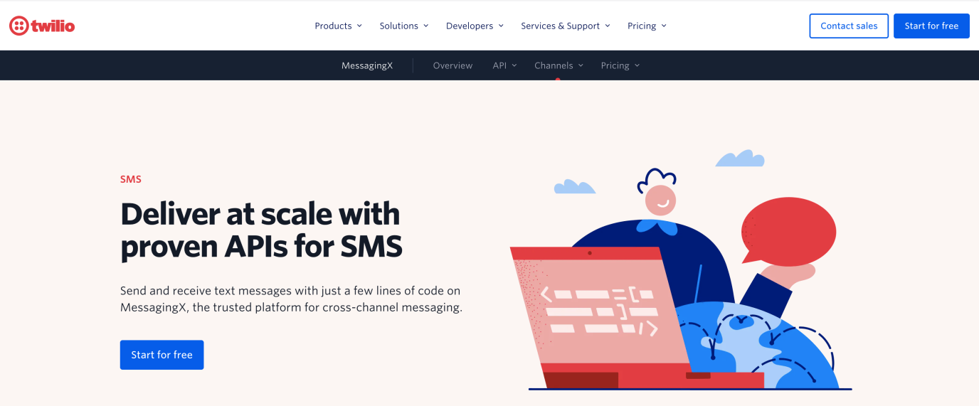Twilio client communication SMS-based messaging software