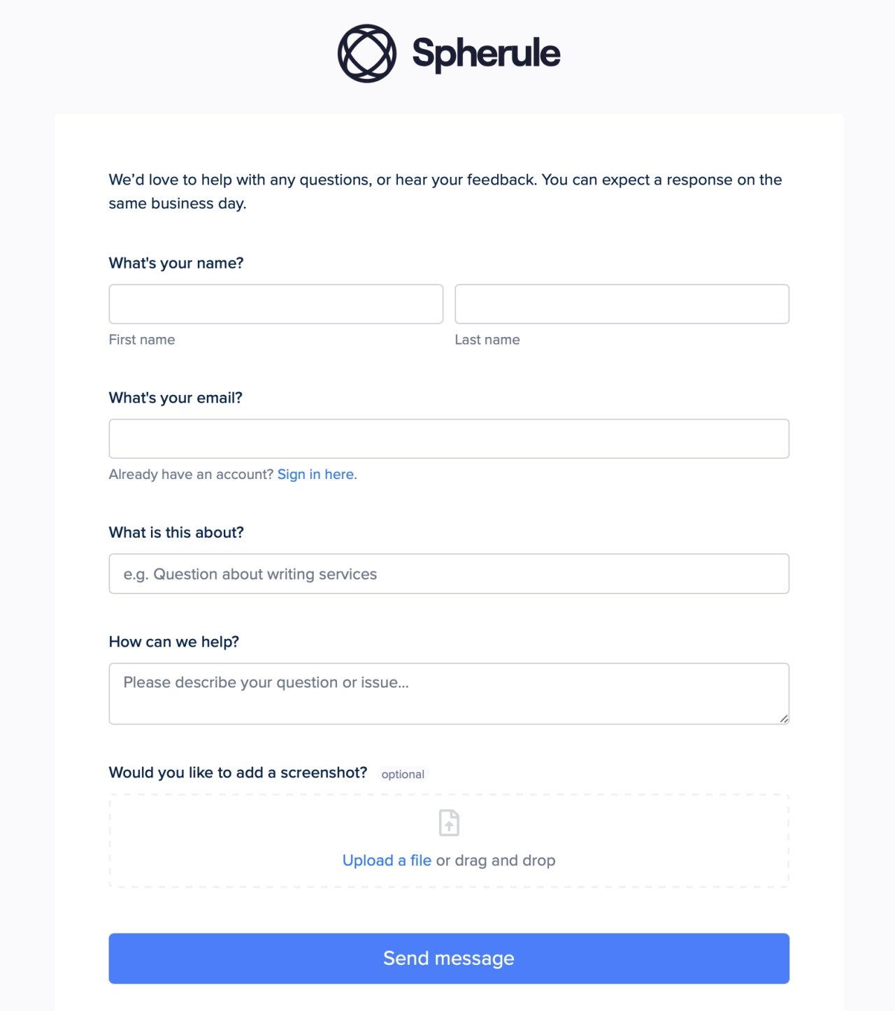 Contact form builder