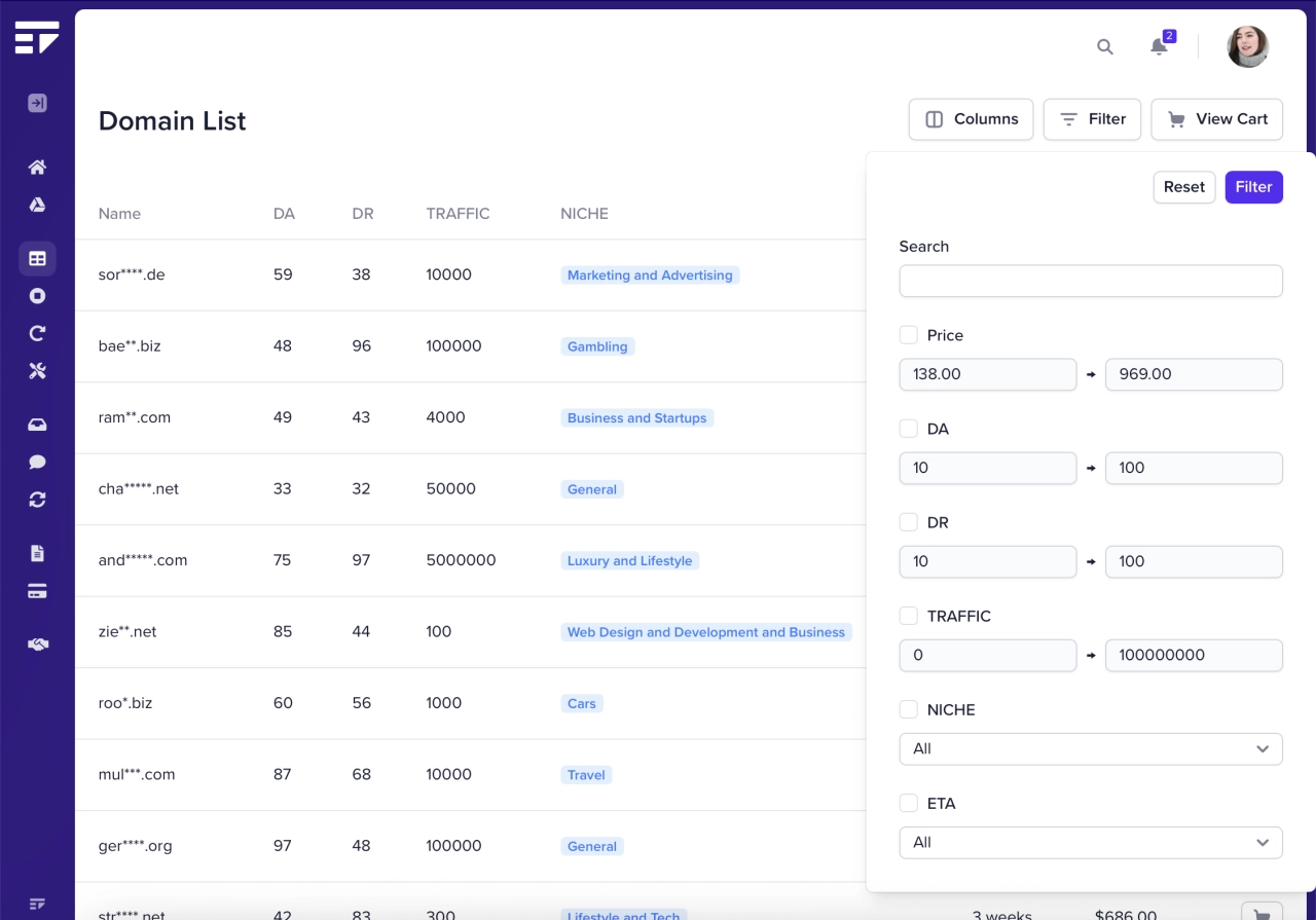 Link database in portal