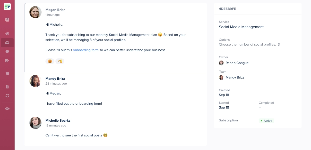 Client-side team collaboration for social media marketing agencies